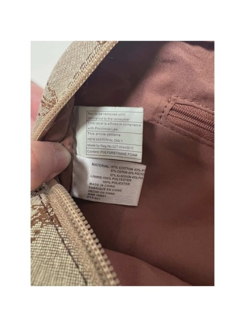 US Polo Assn Monogram Satchel Handbag Brown Canvas Faux Leather Horse Print Logo - Picture 8 of 13